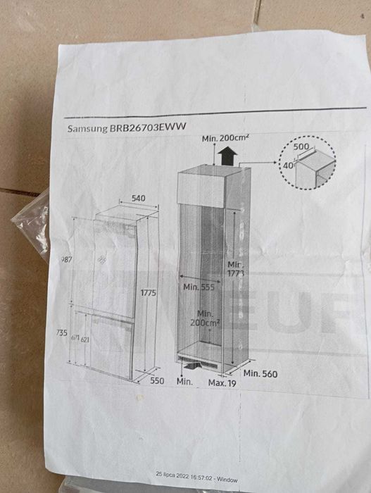 Lodówka do zabudowy Samsung BRB26703EWW noweczesna bardzo pojemna