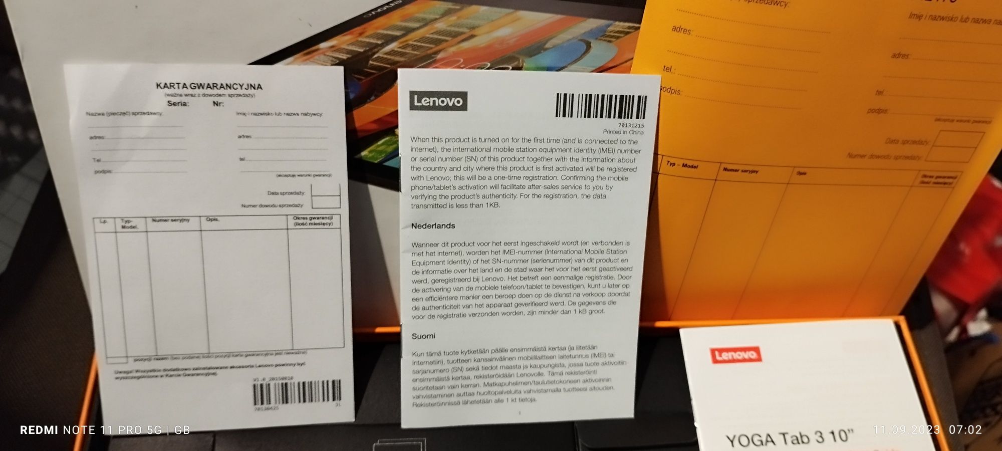 Sprzedam pudełko po tablecie Lenovo