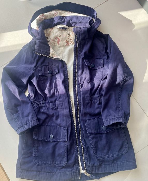 Kurtka parka jesienna H&M rozm. 128 granatowa