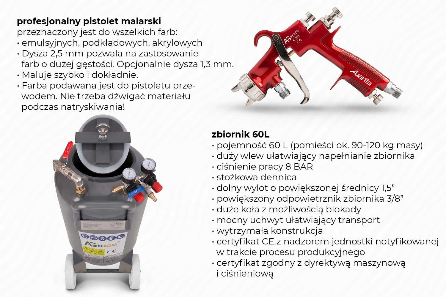 AGREGAT TYNKARSKI AGREKOM profesjonalny do gładzi tynkowania malowania