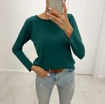 Bluzka butelkowa zieleń bawełna długi rękaw