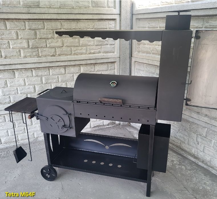 5мм • ПОСИЛЕННЯ • ГАРАНТІЯ • Мангал Смокер с Коптильней / Барбекю