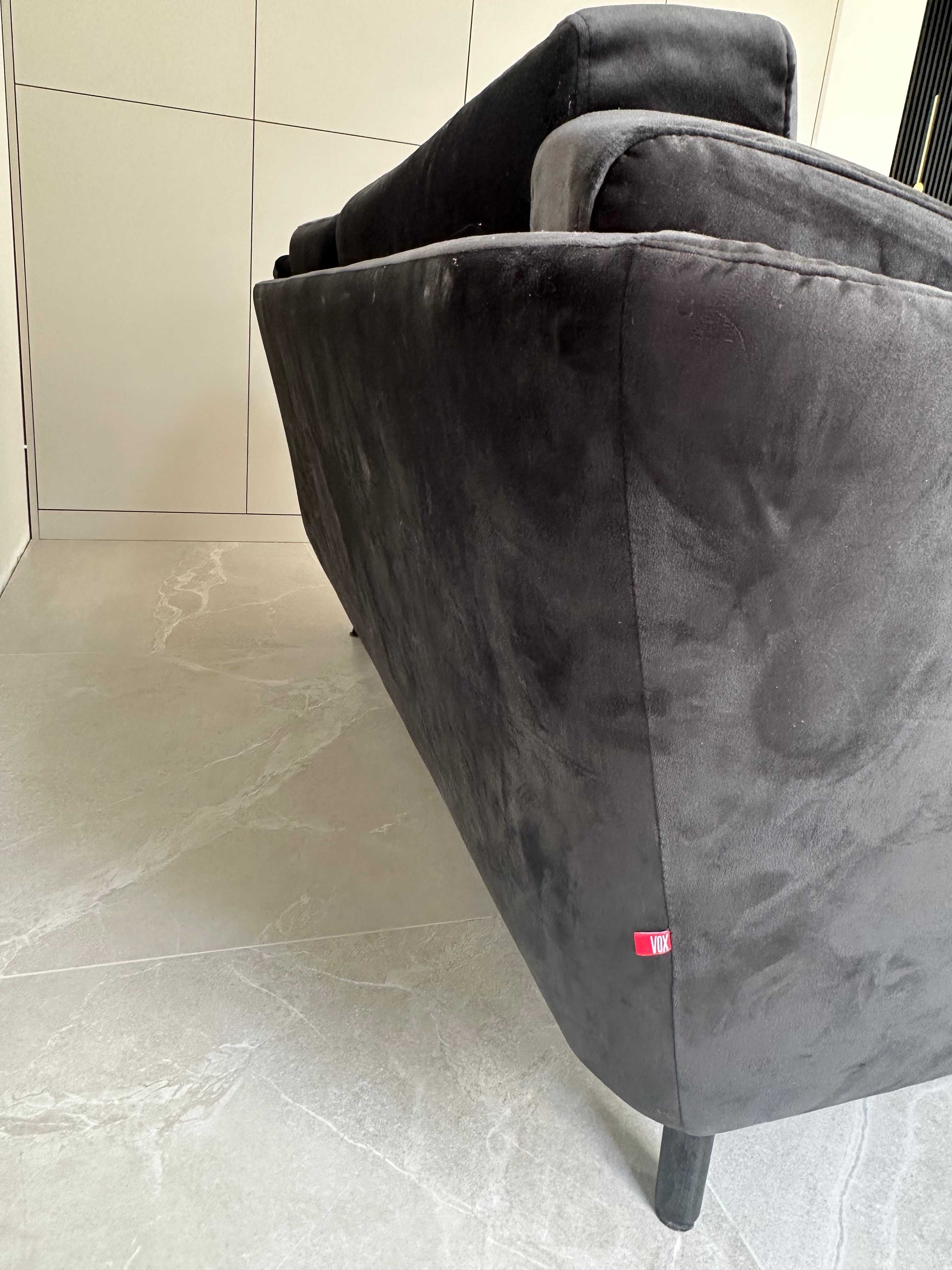 SOFA 2-osobowa VOX czarny velur