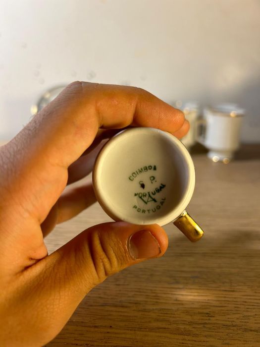 Conjunto de chá de porcelana portuguesa coimbra