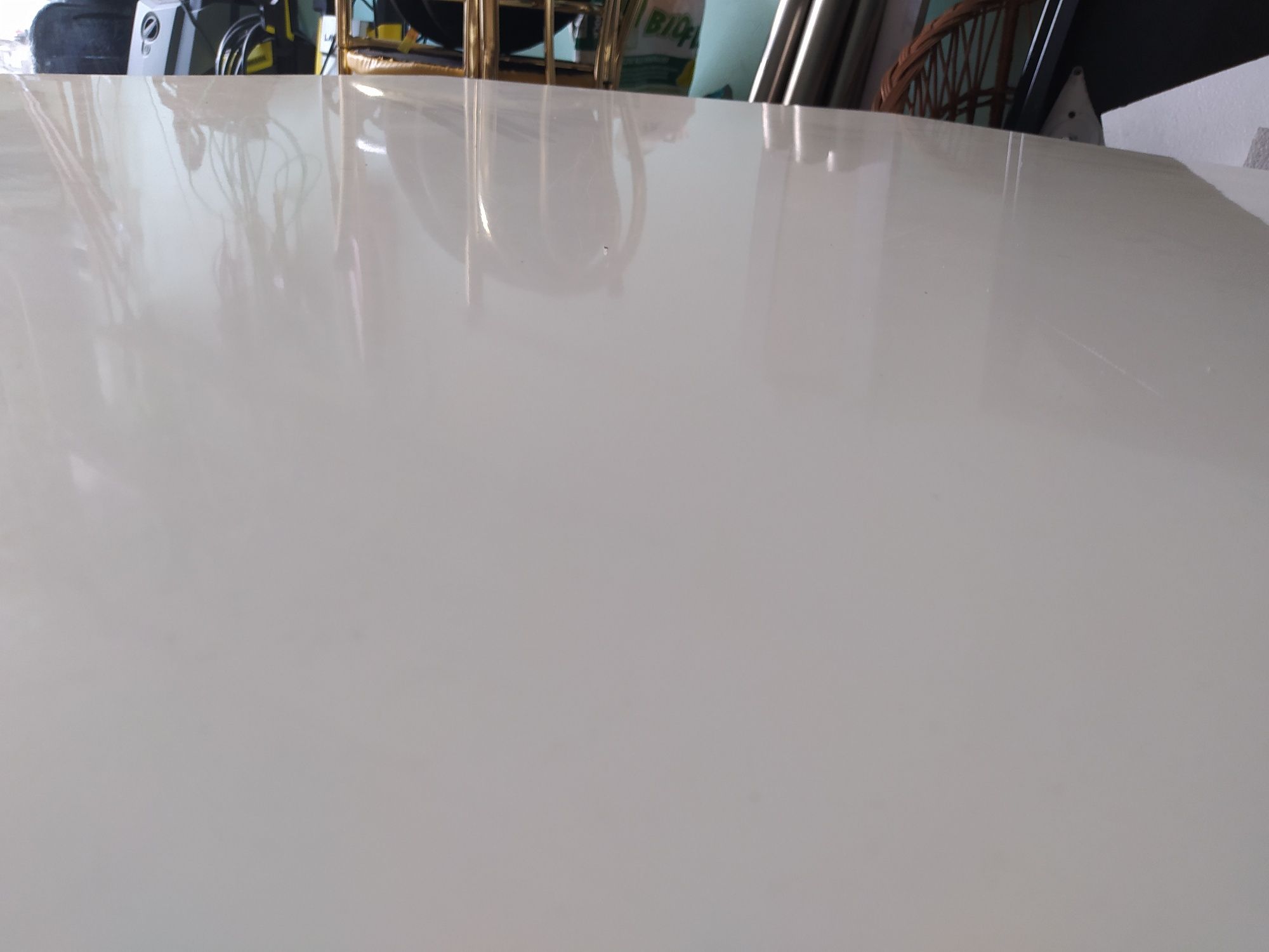 Stół niski kawowy wymienne nogi ośmiokątny złamana biel połysk