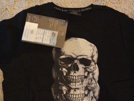 Tshirt męski  Philipp Plein  S M L XXL czarny  cekiny