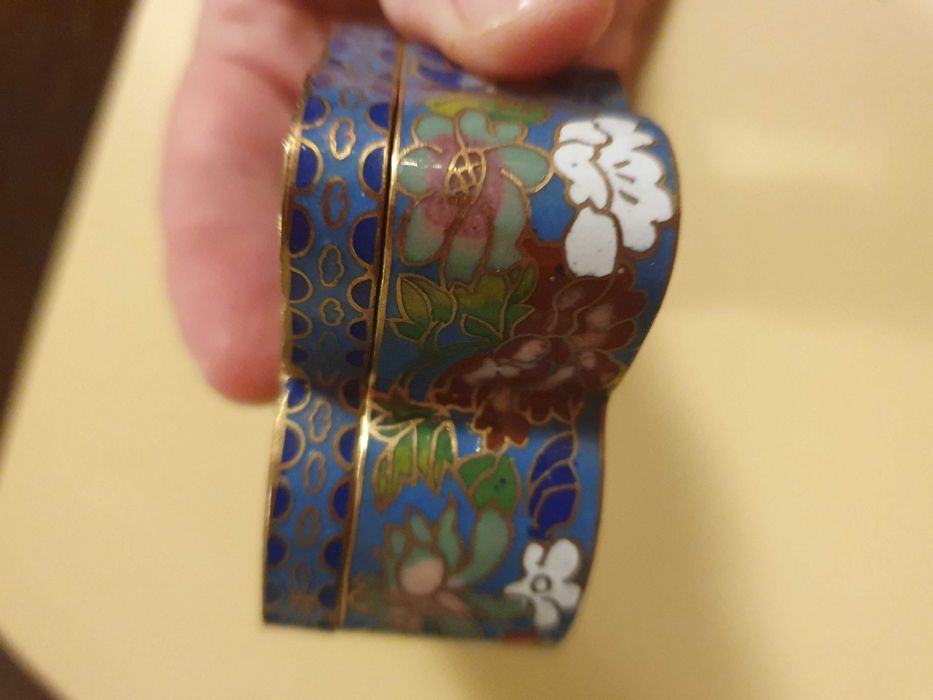 Cloisonne,emalia na mosiądzu, pudełeczko.