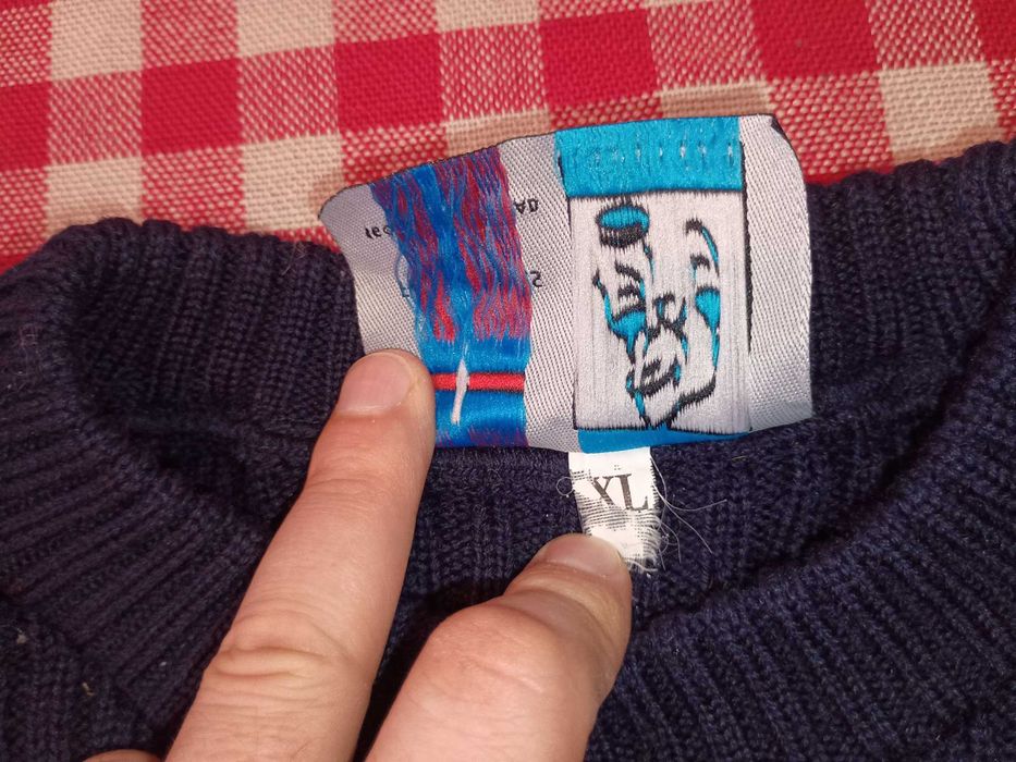 Sweter męski norweski Eskimo 100% wełna XL
