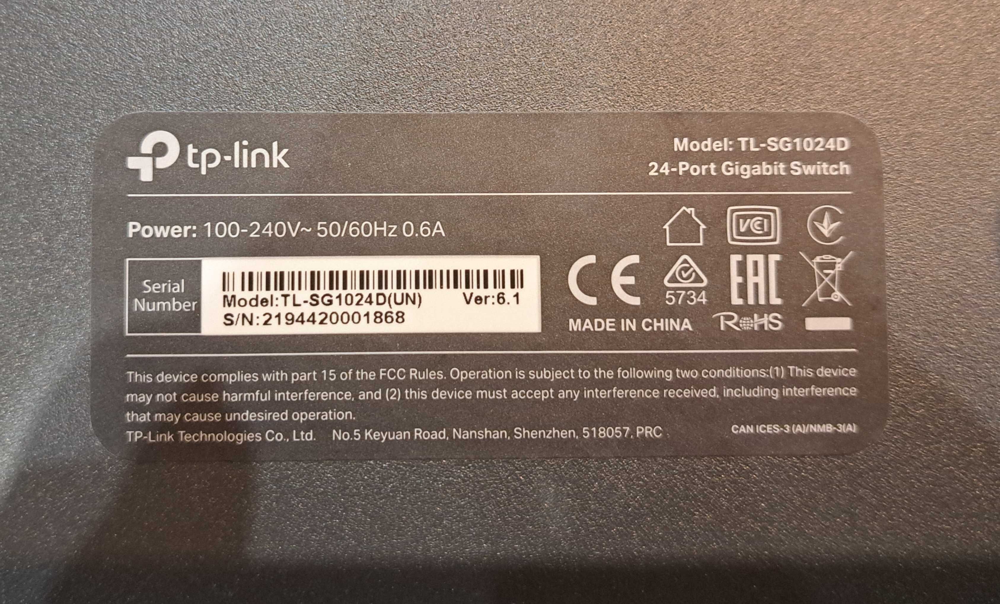 Switch TP-Link TL-SG1024D, 24 porty