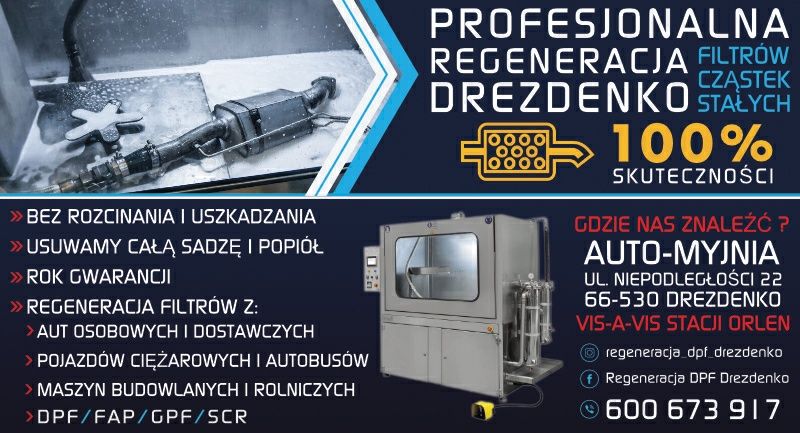 Regeneracja DPF / filtrów cząstek stałych Wieleń