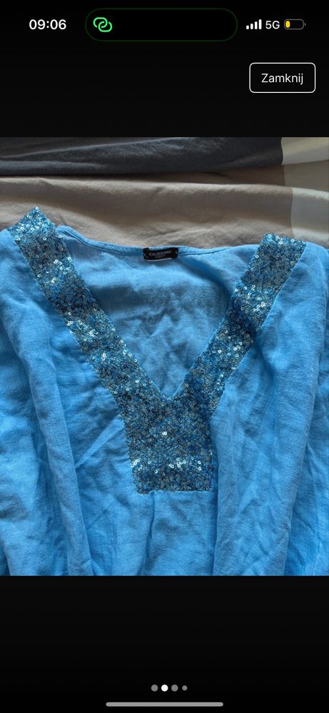 Calzedonia Narzutka Tunika Plażowa L/XL niebieska