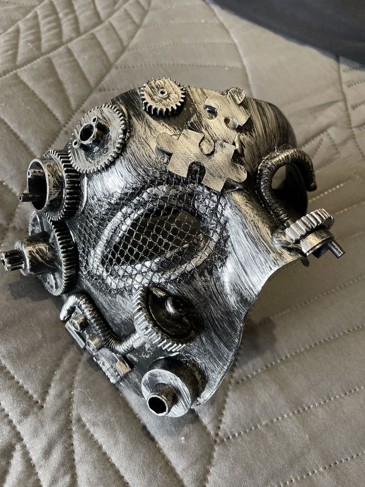 Przebranie STEAMPUNK (kamizelka, maska, rękawiczki, zegarek)