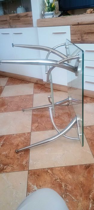 Stolik kawowy-ława ze szklanym blatem 70x70 NUGAT