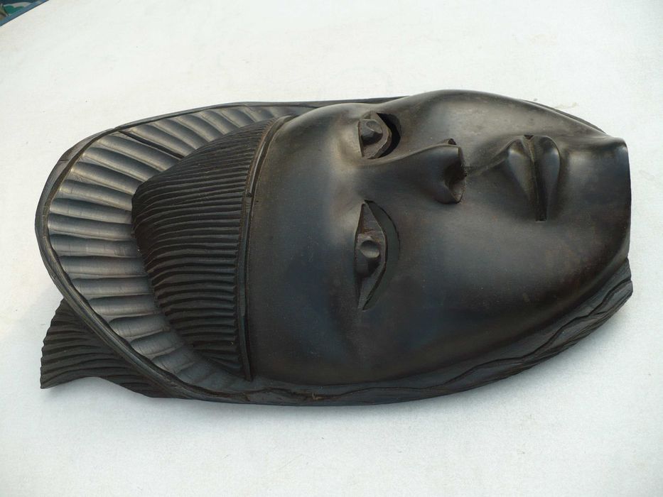 Maska Drewniana Heban, Bardzo Ładny Stan, Wyprzedaż Kolekcji, Unikat!!