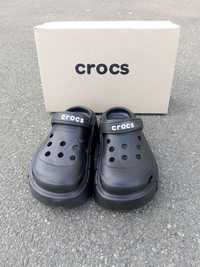 Женские шлепанцы крокс чёрные тапочки crocs