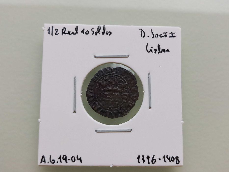 Moeda 1/2 Real de 10 Soldos D. João I - Lisboa
