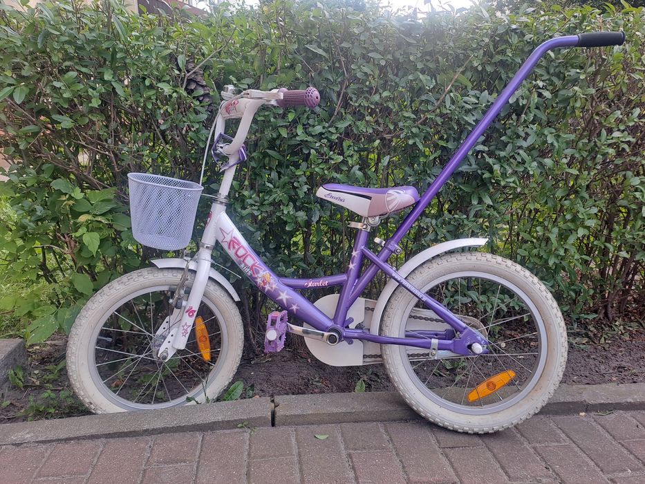 Rowerek dla dziewczynki dziecięcy kij kółka