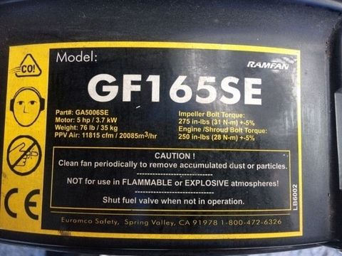 Ventilador Ramfan GF165SE com motor Honda 5 HP