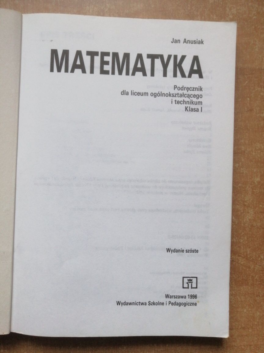 Podręczniki do matematyki dla szkół średnich część 1 i 2