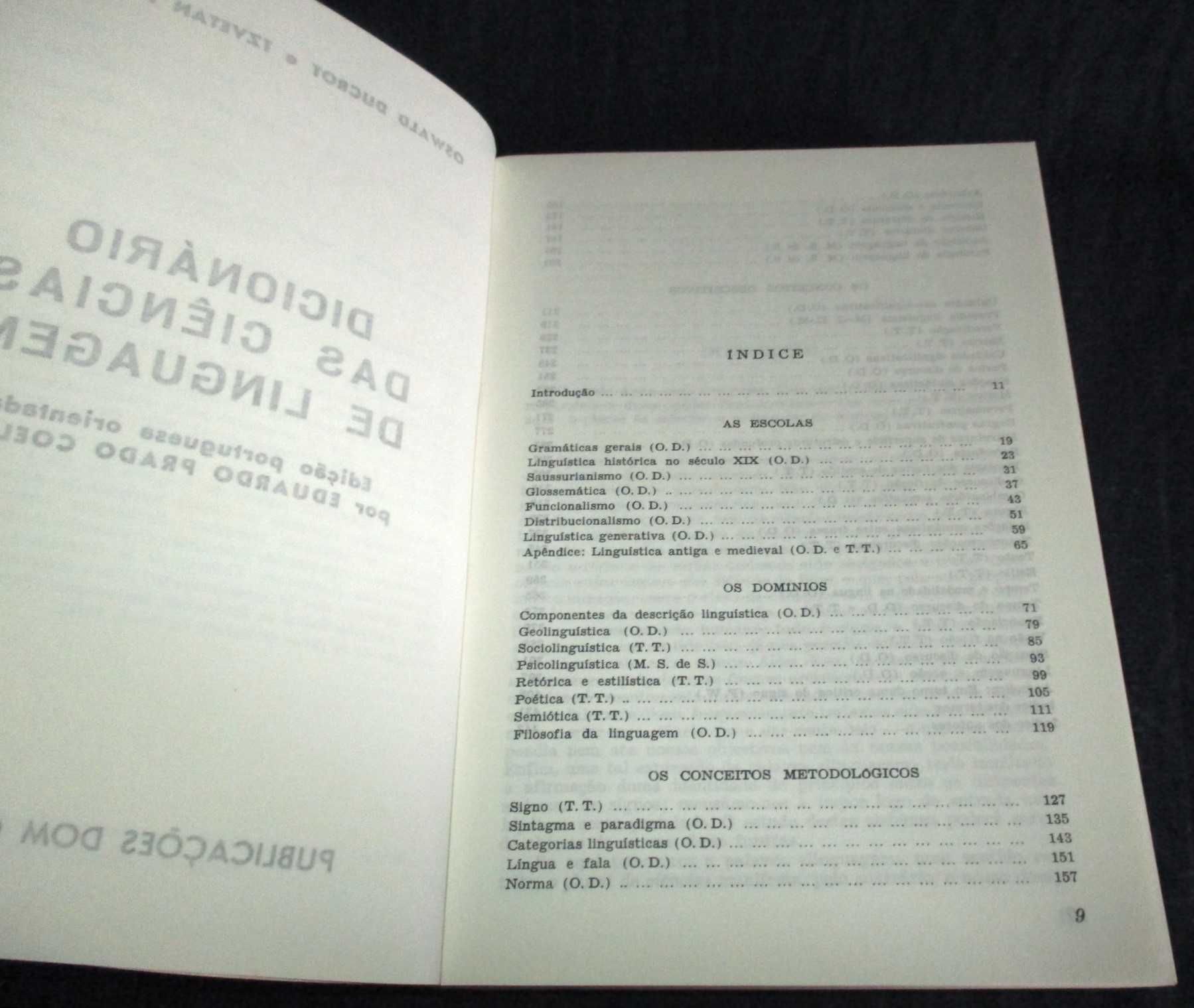 Livro Dicionário das Ciências da Linguagem Oswald Ducrot Tzvetan