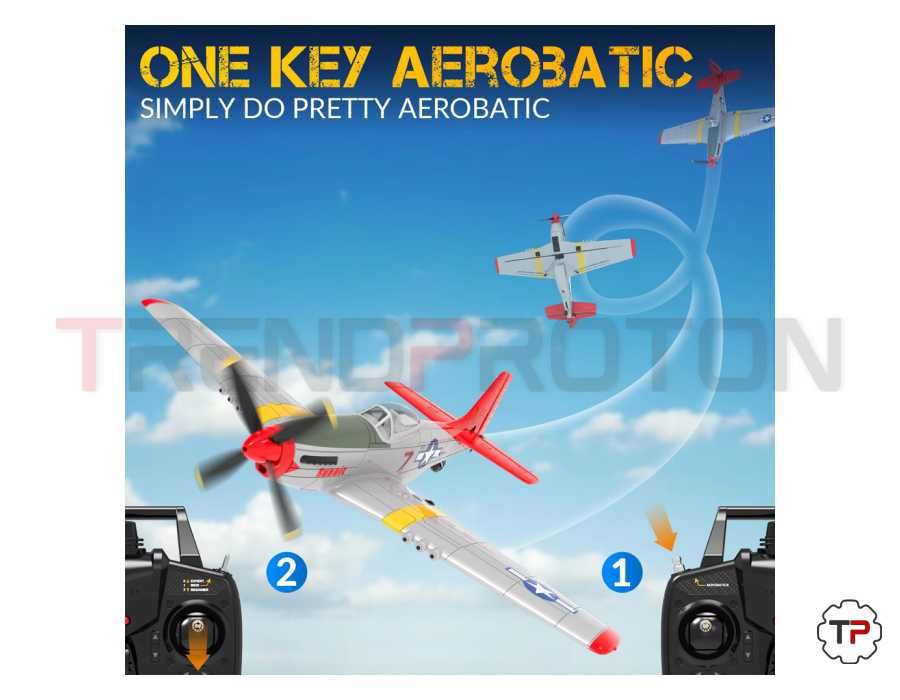 Avião Caça Mustang P-51D RC c/girocopio 6 eixos