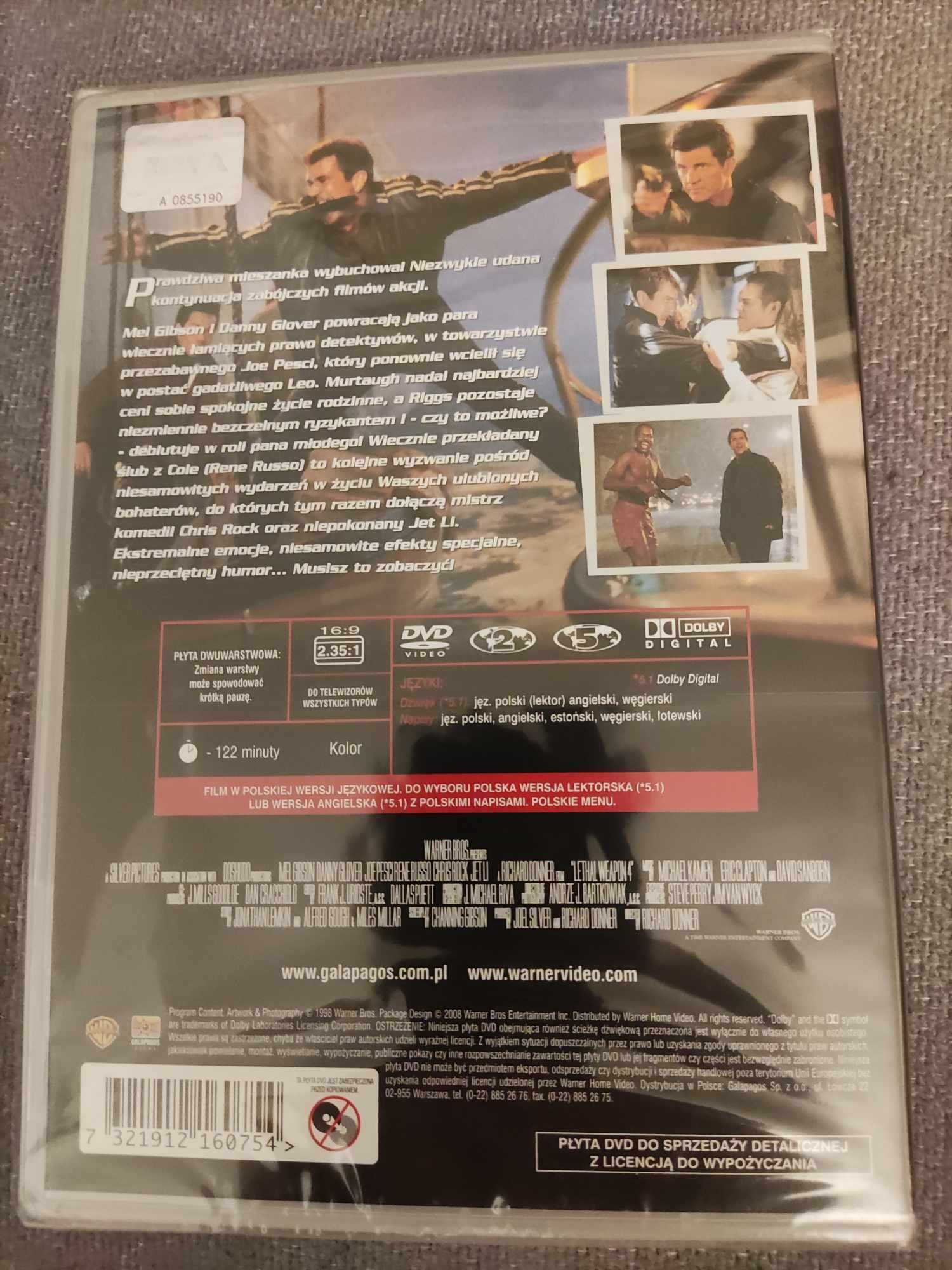 Kolekcja płyt DVD Zabójcza broń 1-4 pakiet 4 części lektor polski PL