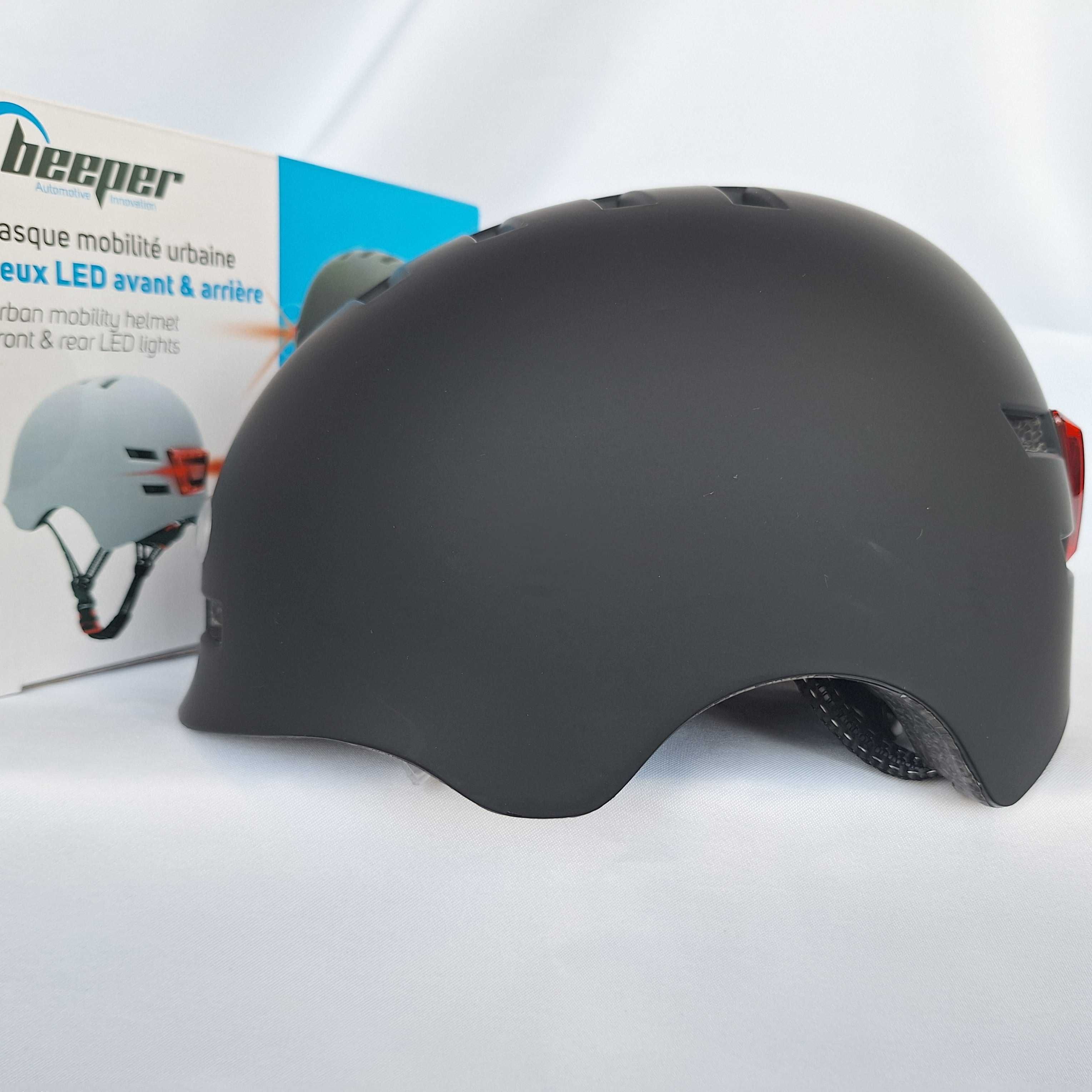 Kask rowerowy Beeper Urban Mobility Helmet LED Noir M 54-57cm