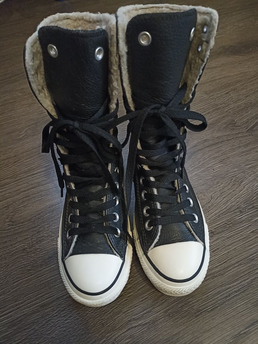 Кожаные converse ботинки