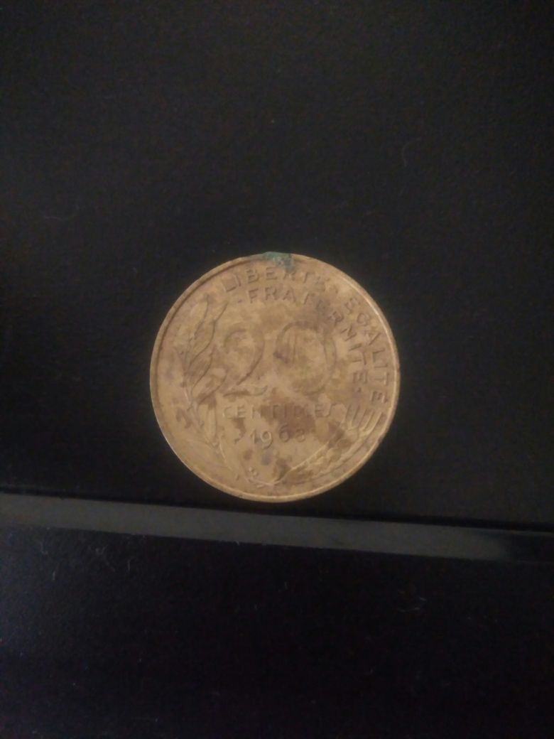 Moeda de 20 cêntimos de França - 1968