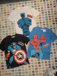 Nowe koszulki bluzki t-shirty 3 pak Avengers Marvel 134/140 H&M