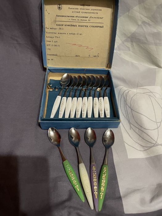 Наборы ложек, вилок и ножа. СССР