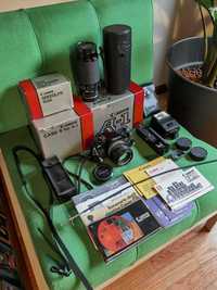 Máquina fotográfica Canon A-1 + acessórios