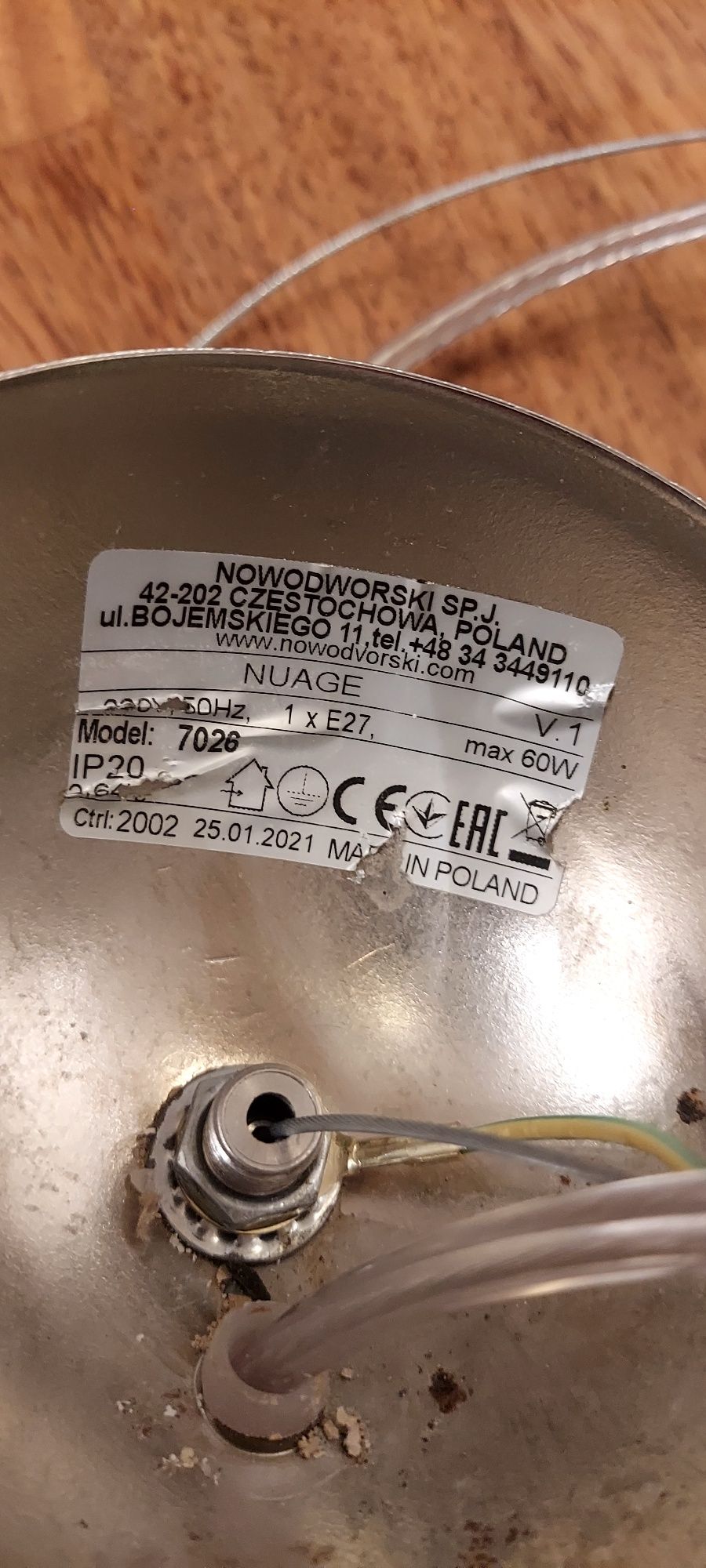 Lampa Nowodworski bez klosza