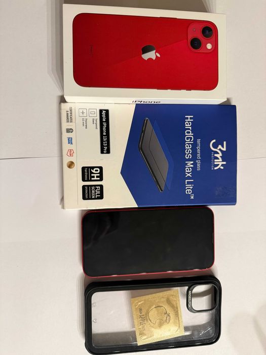 Apple Iphone 13 256GB (red, czerwony)- Stan bardzo dobry- pełen zestaw