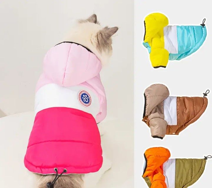 Нарядная курточка для собаки. Размер М та 3ХL. Желто- бирюзовая, розов