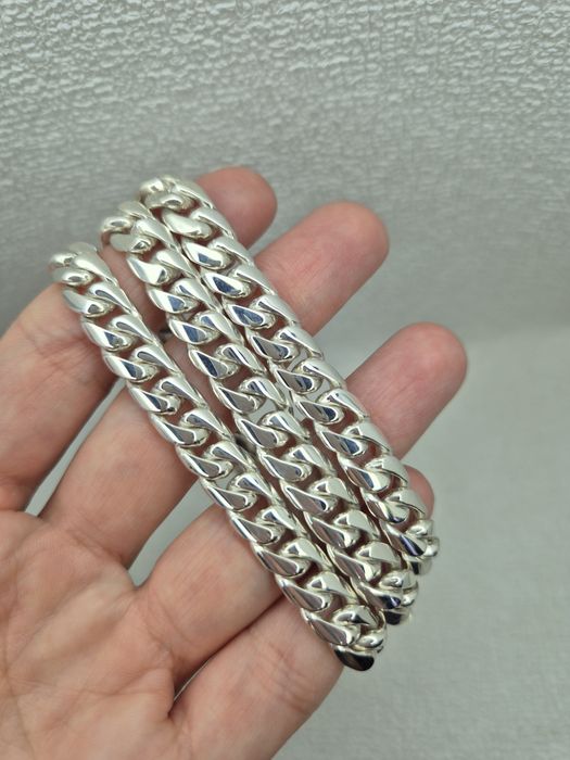 Срібний ланцюг 62см, Кубалінк, панцирний, срібло 925 проби