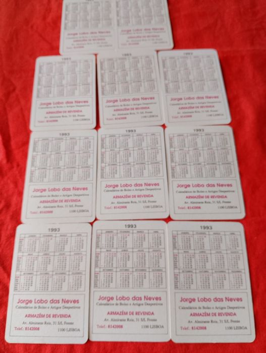 Calendários de bolso 1993