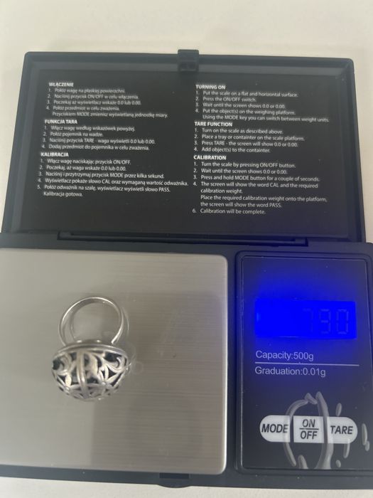 Warmet srebrny z oznaczeniami