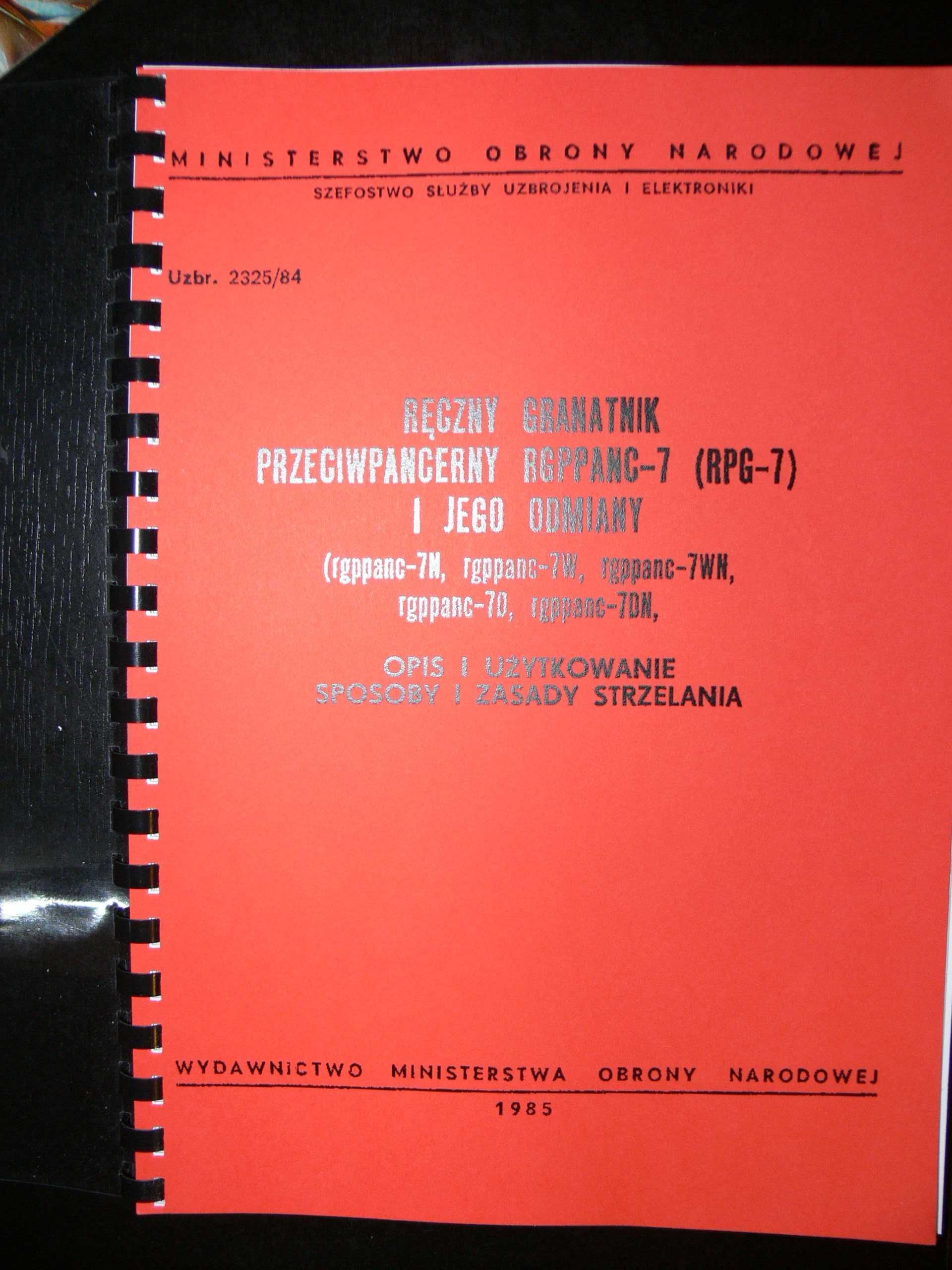 Instrukcja obsługi RPG-7 i pochodne z 1985