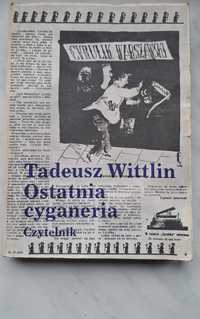 Ostatnia cyganeria - Tadeusz Wittlin - książka