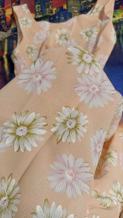 Сарафан ассиметричного кроя платье в стиле бохо этно с цветами