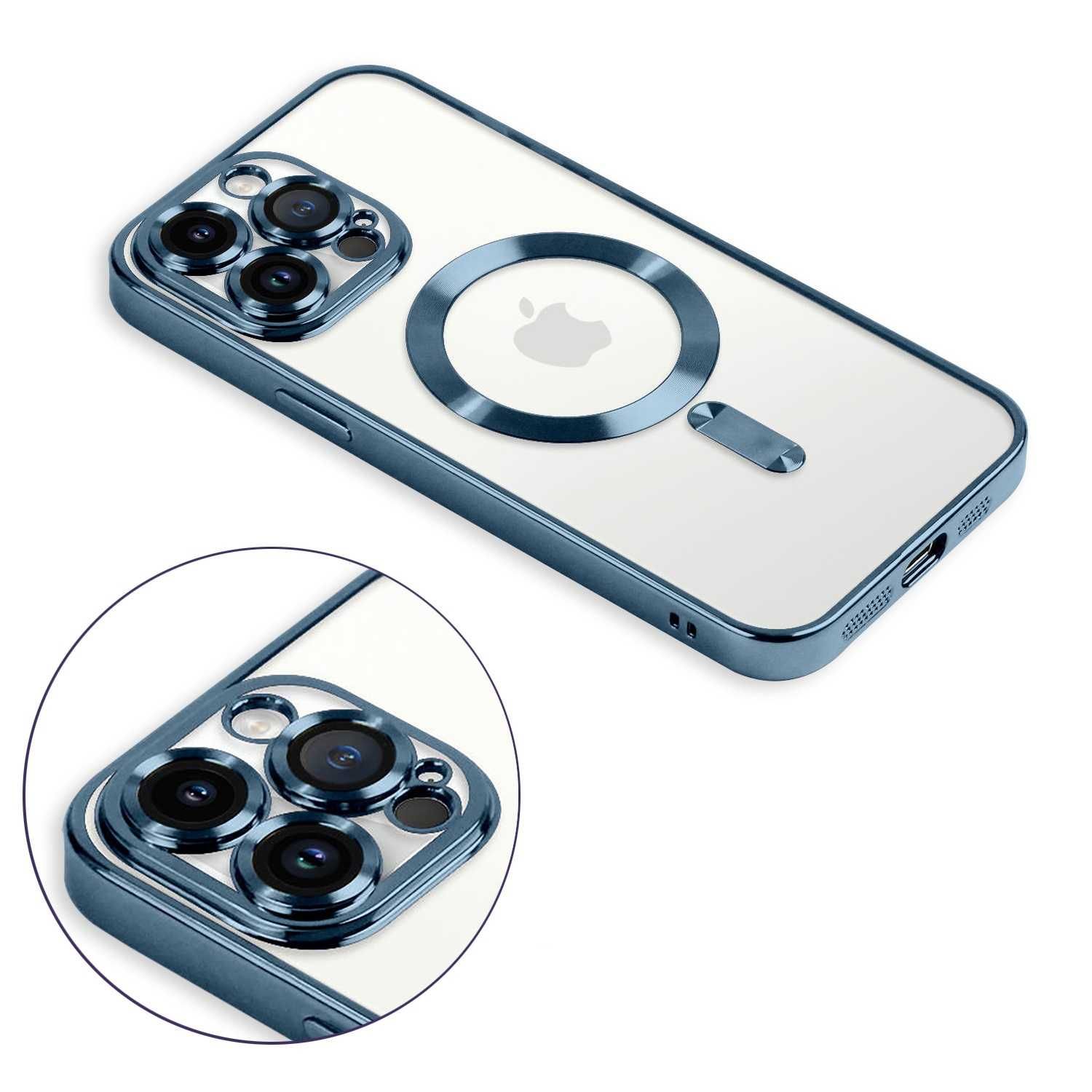Etui Iphone 13/14/15 Plus Pro Max Magsafe Case Obudowa Plecki Niebiesk