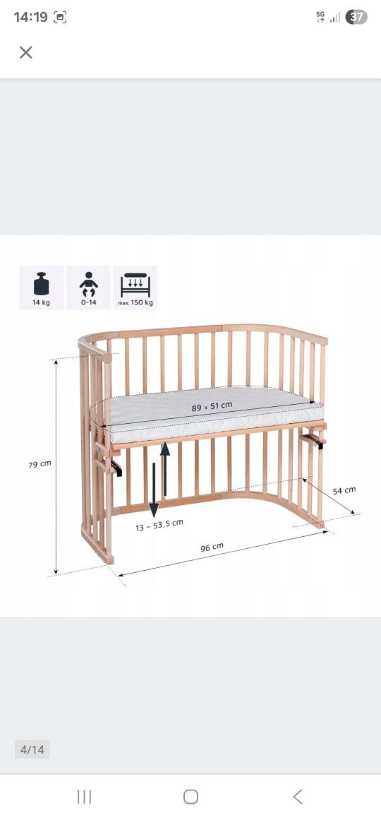 Łóżeczko dostawka Babybay Maxi