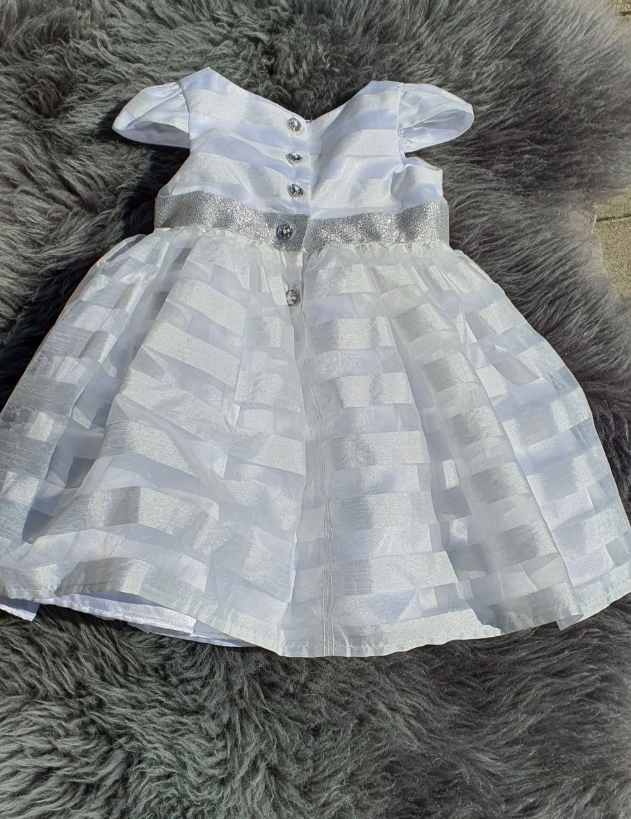 Śliczna sukienka chrzest impreza biała Rozmiar 6-9 m mothercare