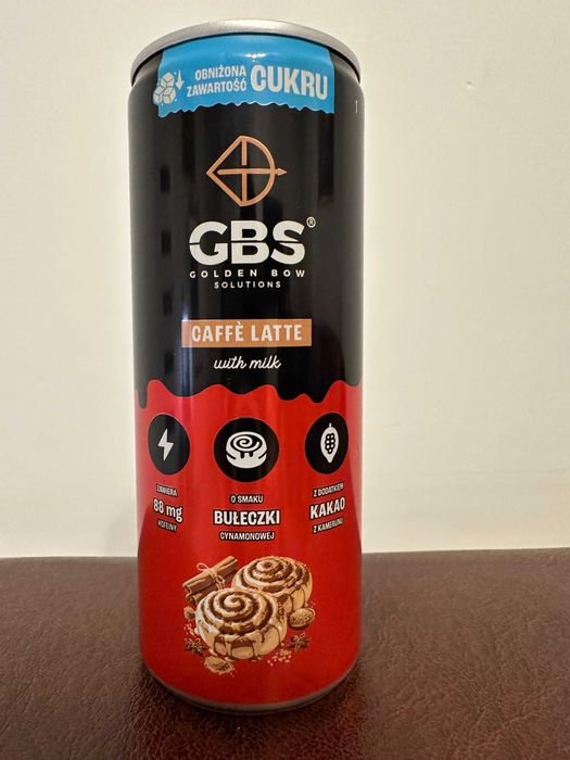 GBS Caffé Latte o smaku BUŁECZKI CYNAMONOWEJ 250ml pakiet 5 puszek