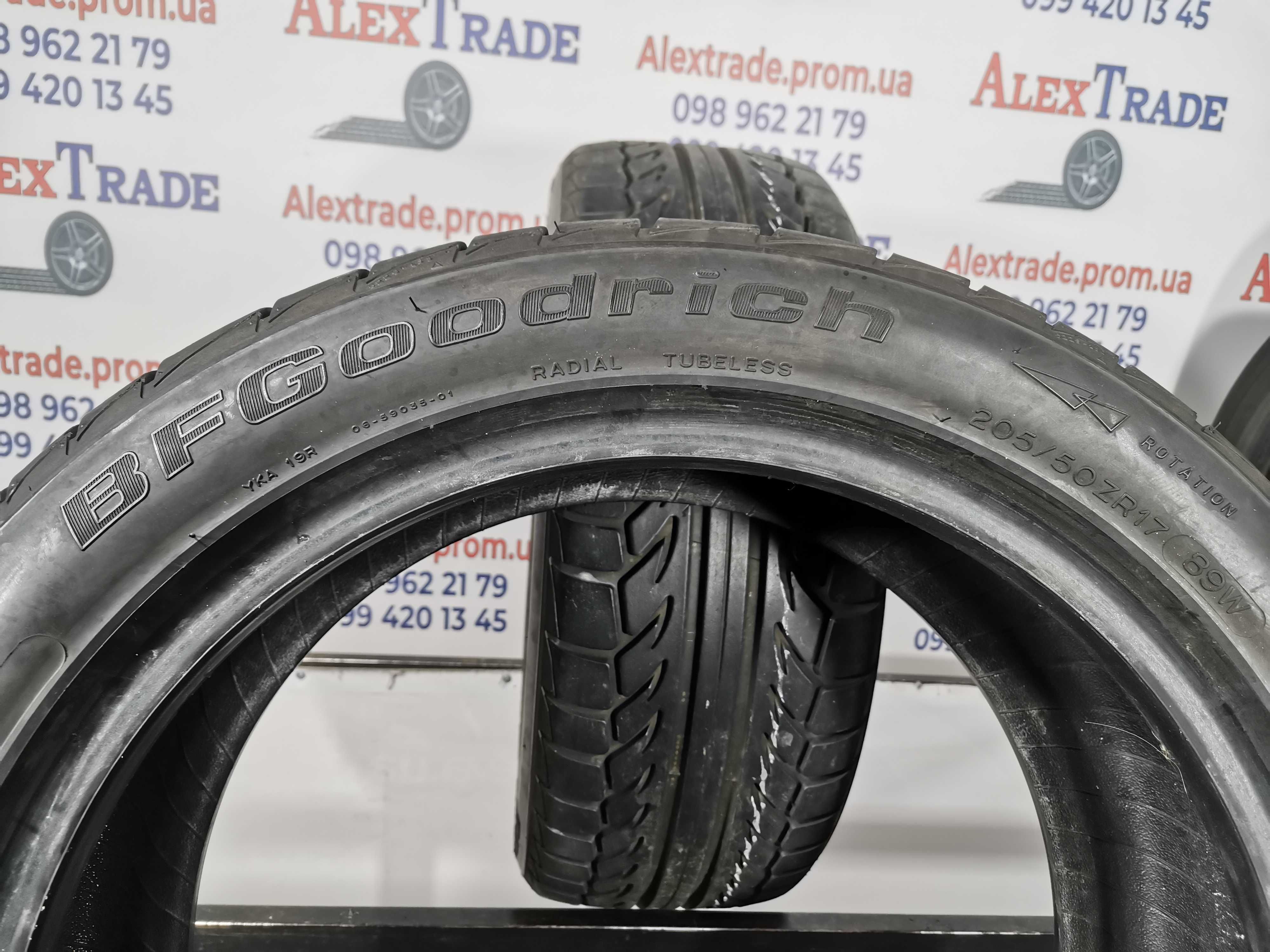 2 шт 205/50 R17 BF Goodrich g-Force Sport літні шини бу, 6,5 мм