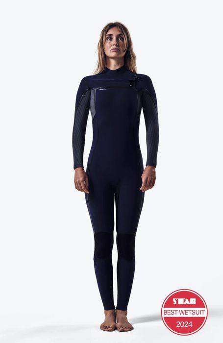 Women Wetsuit O'Neill HyperFreak Fire 5/4+mm Chest Zip - 8T Blue