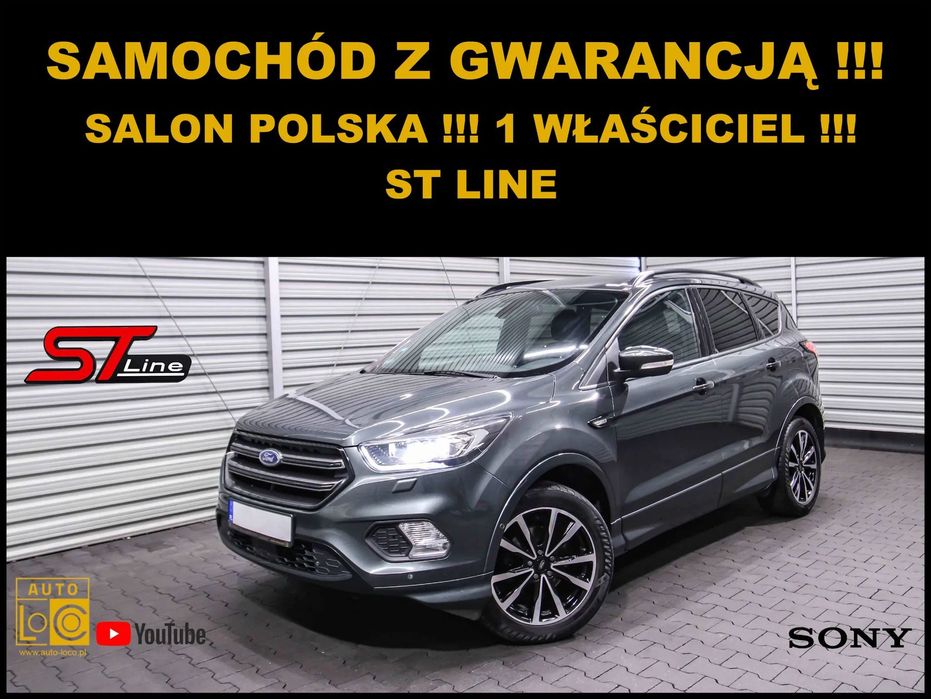 Ford Kuga ST LINE + Salon POLSKA + 1 wł.+ 100% SERWIS + NAVI + Skóra + GAZ LPG !