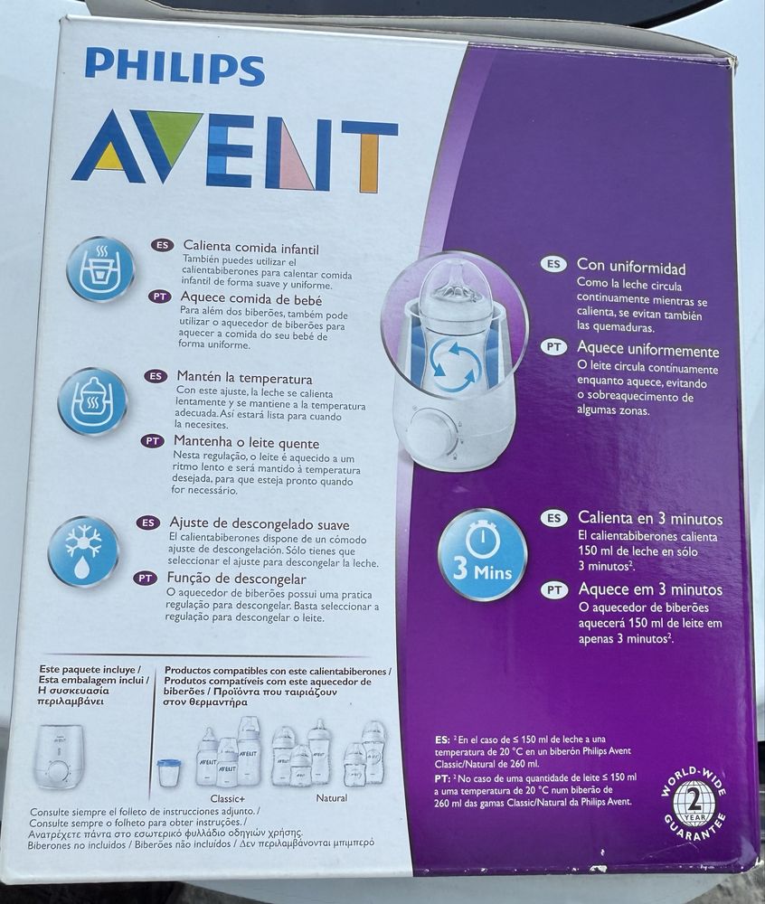 Aquecedor biberões Philips AVENT