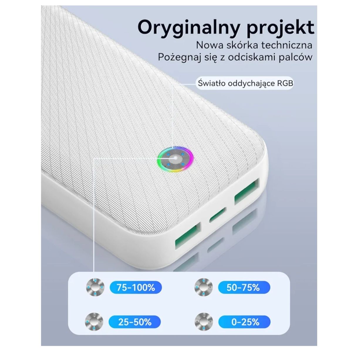 Powerbank ROCOREN  biały 20000mAh  35W